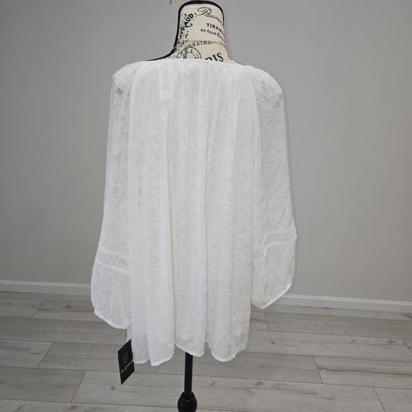 I.N. Studio Off White Peasant Tunic Lace Necklace Set Size 2X - Picture 3 of 11